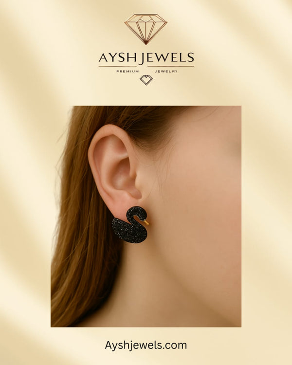 Black swan earrings