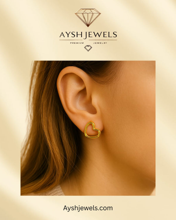 Golden heart earrings