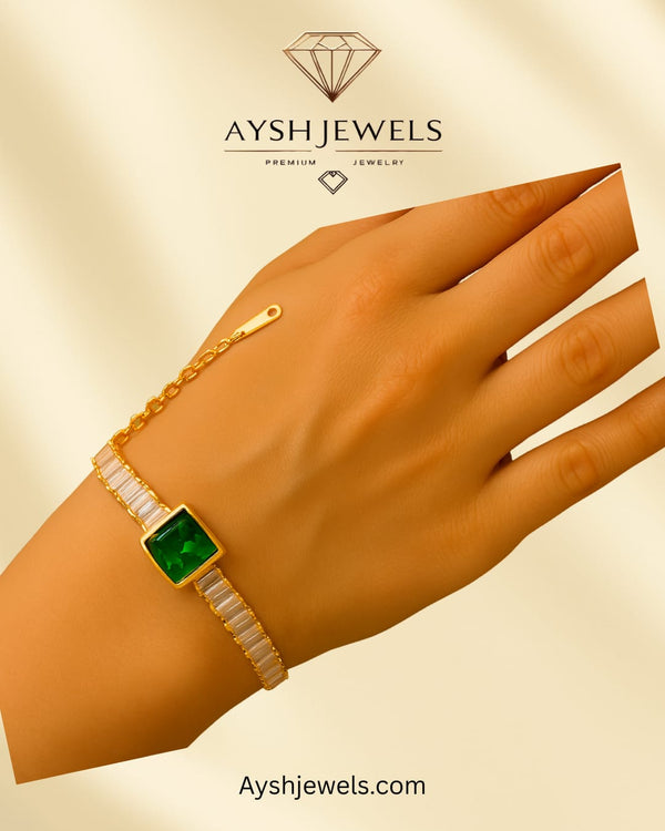 Green stone zorcon braclet