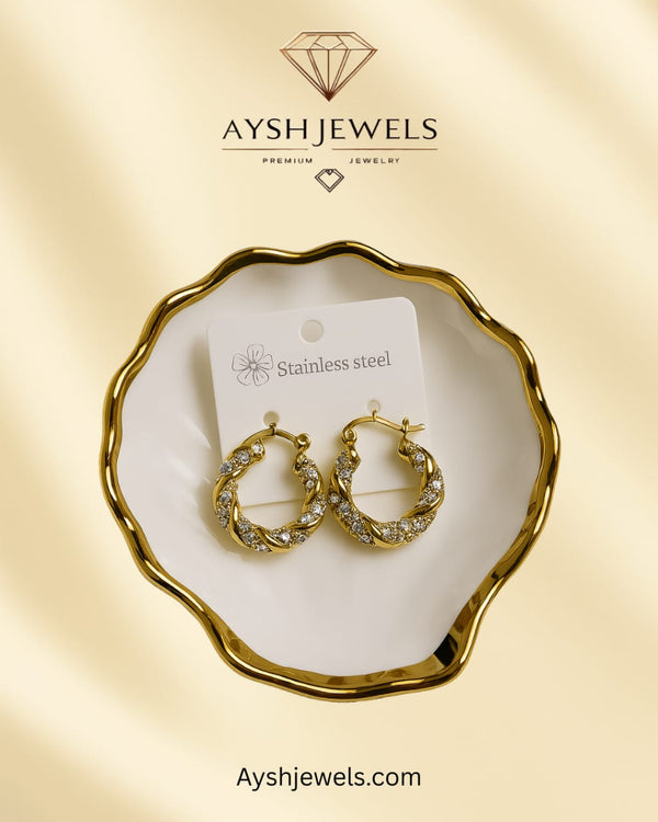 Donna Crystal Twisted Earrings