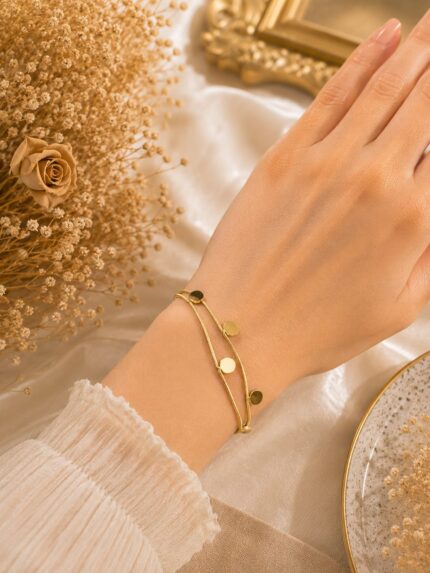 Luna Double Layer Disc Bracelet
