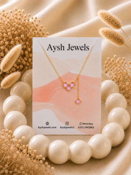 Elegant Pink Stone Necklace |
