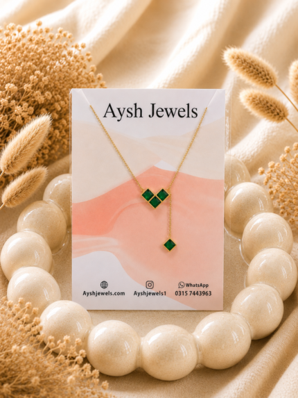 Geometric Square Drop Necklace